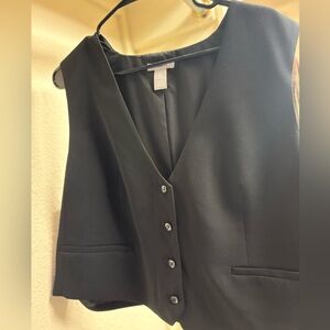 H&M Black Button-Up Vest